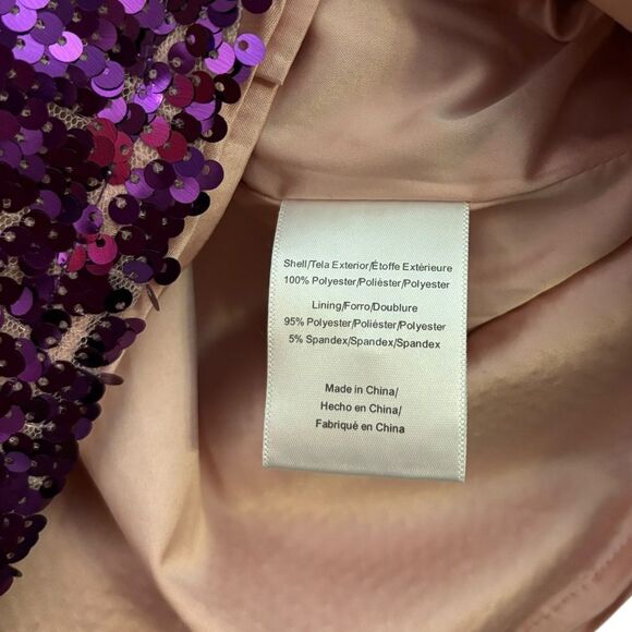 ModCloth Women’s NWT Pink and Purple Ombré Sequin Wide Sleeve Party Event Top - Picture 7 of 9